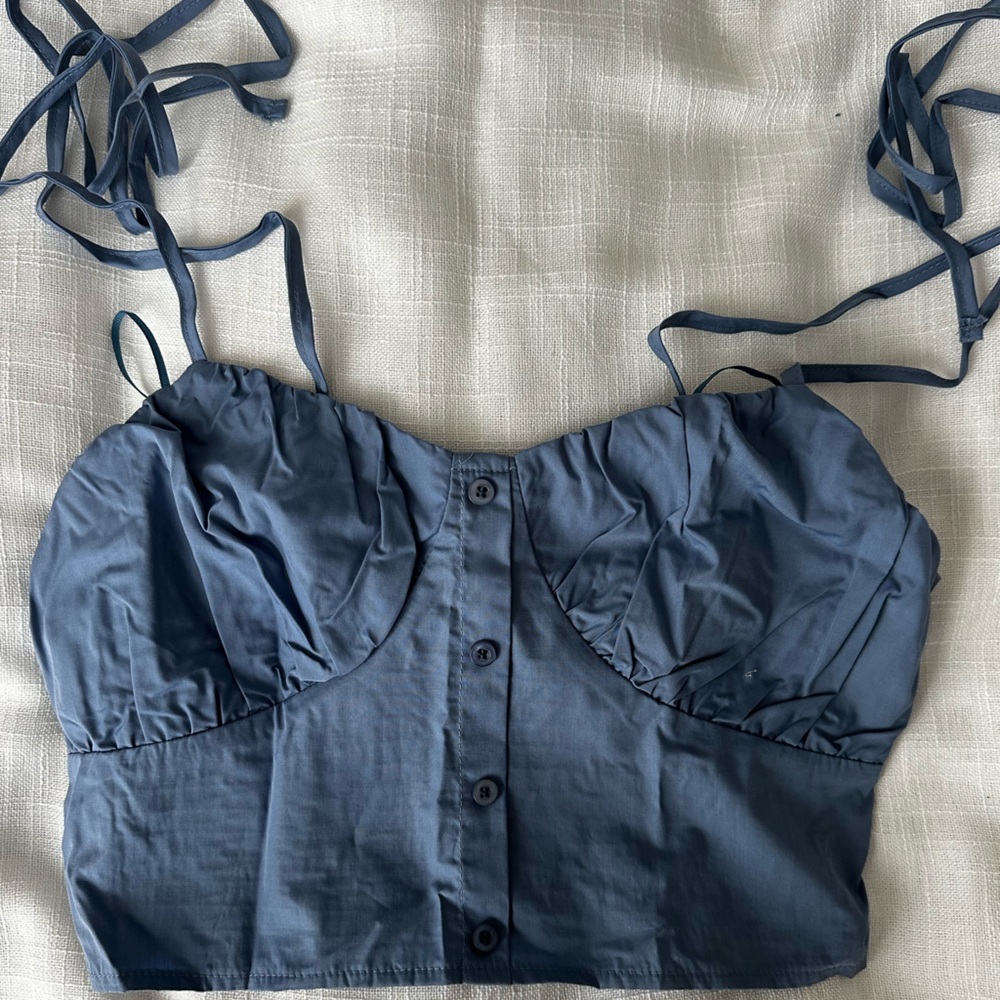 Kids Blue Tie-Strap One-Piece Top